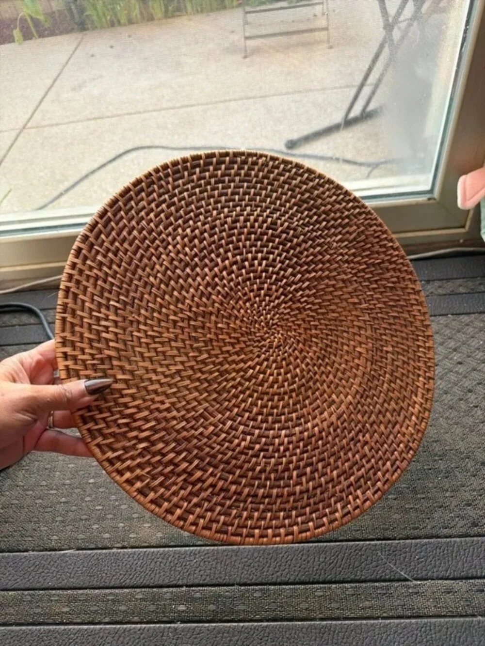 Pottery Barn Tava Handwoven Rattan Round Placemat Single Wicker Charger